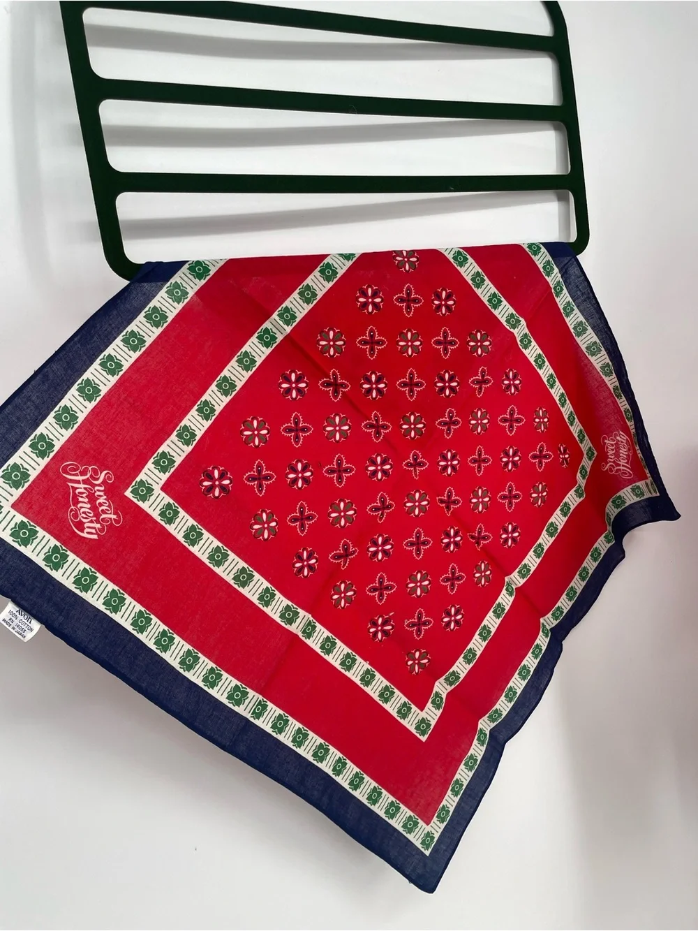 1970s Avon “Sweet Honesty” Promotional 100% Cotton Square Bandana Scarf